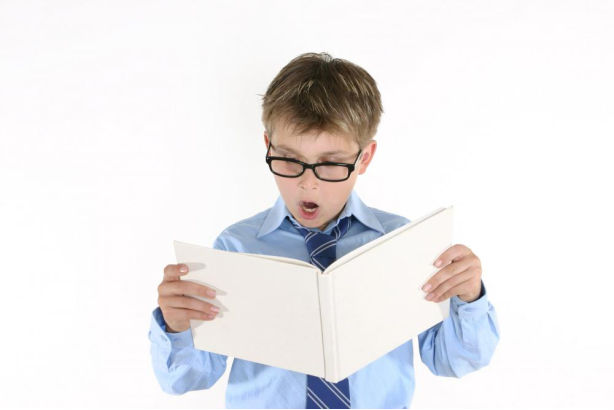 The boy is shoked by the story about lice
