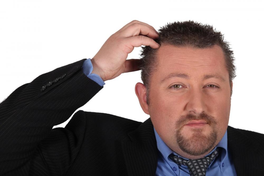 An adult man has lice